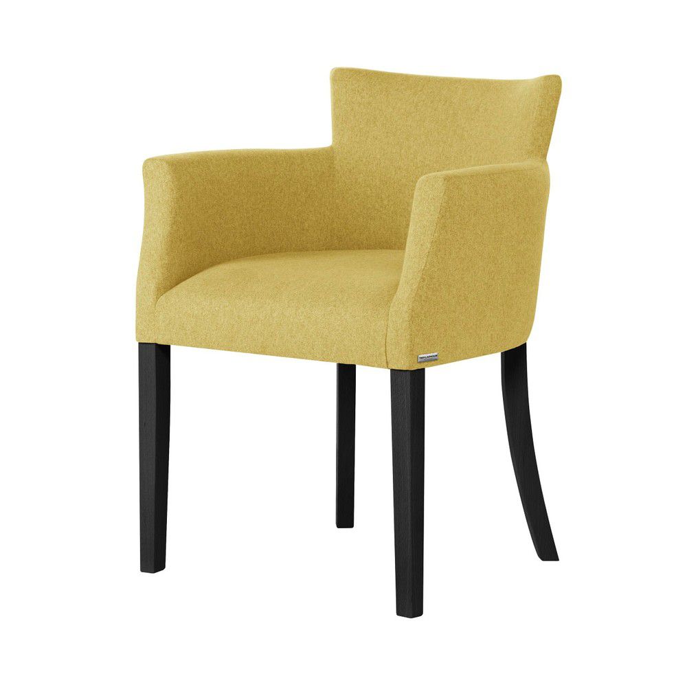 Žlutá židle s černými nohami z bukového dřeva Ted Lapidus Maison Santal - Bonami.cz
