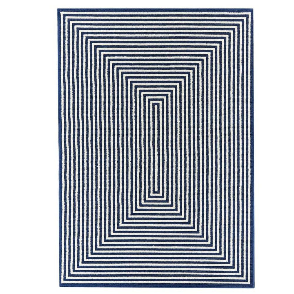 Tmavě modrý venkovní koberec Floorita Braid, 160 x 230 cm - Bonami.cz