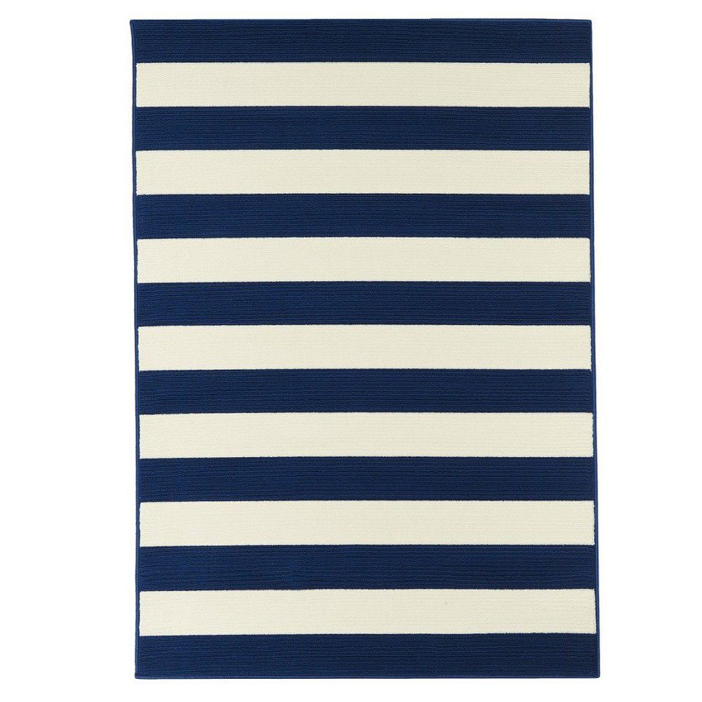 Modro-bílý venkovní koberec Floorita Stripes, 160 x 230 cm - Bonami.cz