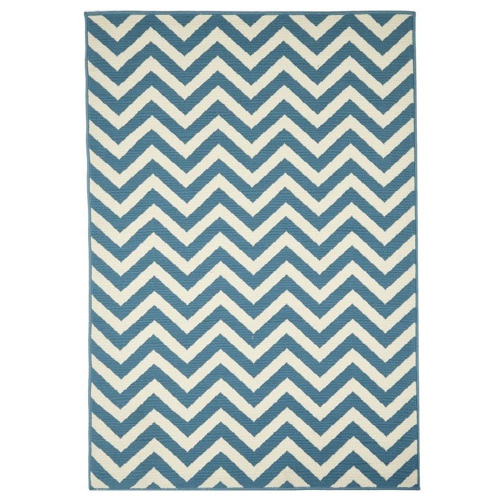 Světle modrý venkovní koberec Floorita Waves, 160 x 230 cm - Bonami.cz