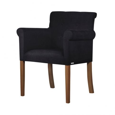 Černá židle s tmavě hnědými nohami z bukového dřeva Ted Lapidus Maison Flacon - Bonami.cz