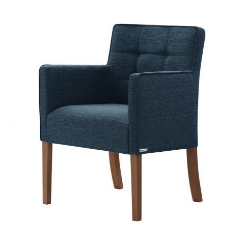 Modrá židle s tmavě hnědými nohami z bukového dřeva Ted Lapidus Maison Freesia - Bonami.cz