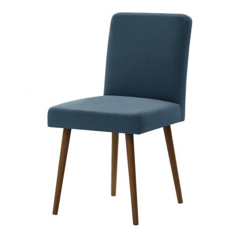 Modrá židle s tmavě hnědými nohami z bukového dřeva Ted Lapidus Maison Fragrance - Bonami.cz