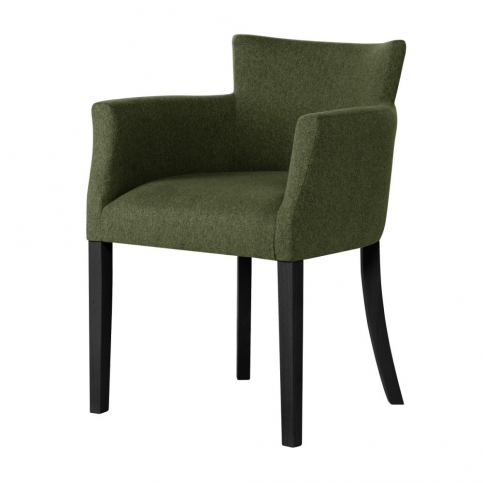 Tmavě zelená židle s černými nohami z bukového dřeva Ted Lapidus Maison Santal - Bonami.cz