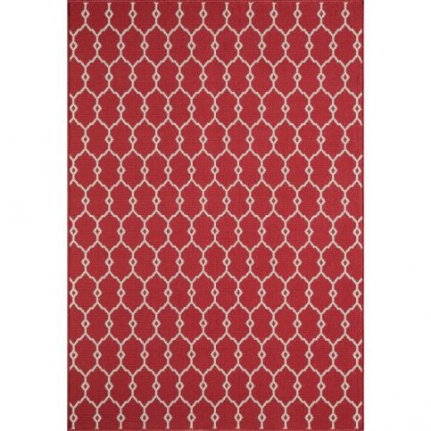 Červený vysoce odolný koberec Floorita Trellis Red, 133 x 190 cm - Bonami.cz