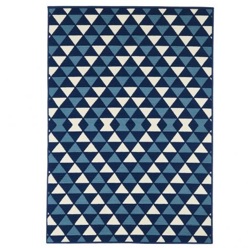 Modrý vysoce odolný koberec Webtappeti Triangles, 160 x 230 cm - Bonami.cz