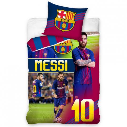 Carbotex Bavlněné povlečení FC Barcelona Messi, 140 x 200 cm, 70 x 90 cm - 4home.cz