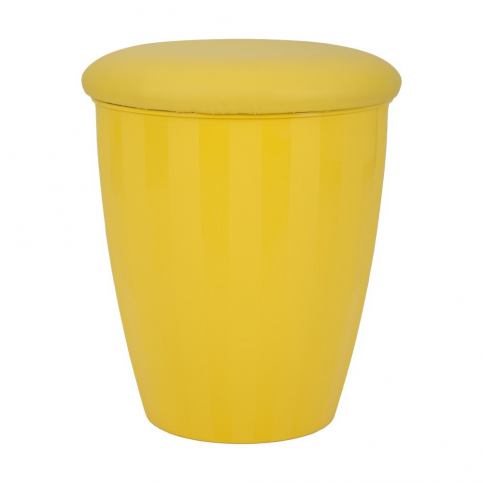 Žlutá stolička s úložným prostorem Mauro Ferretti Easy, ⌀ 38 cm - Bonami.cz