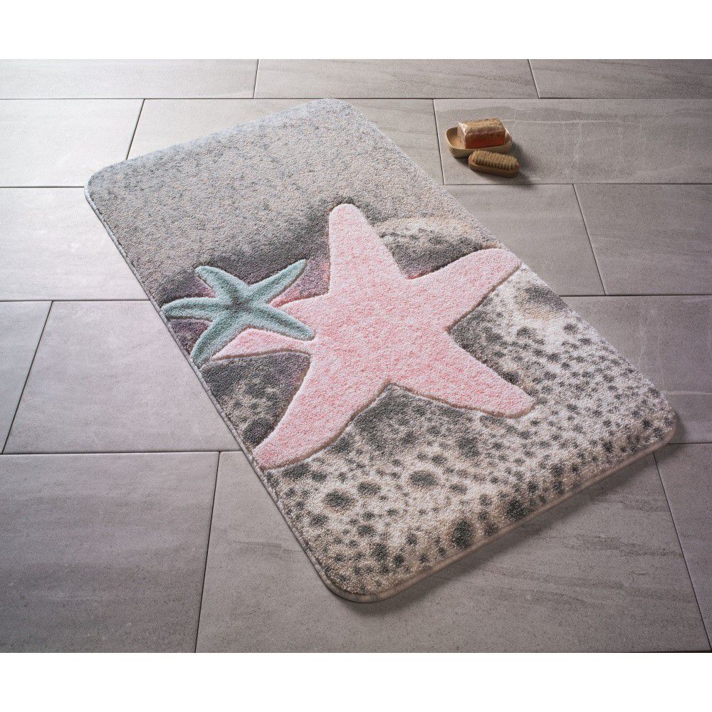 Vzorovaná růžová předložka do koupelny Confetti Bathmats Starfish, 80 x 140 cm - Bonami.cz