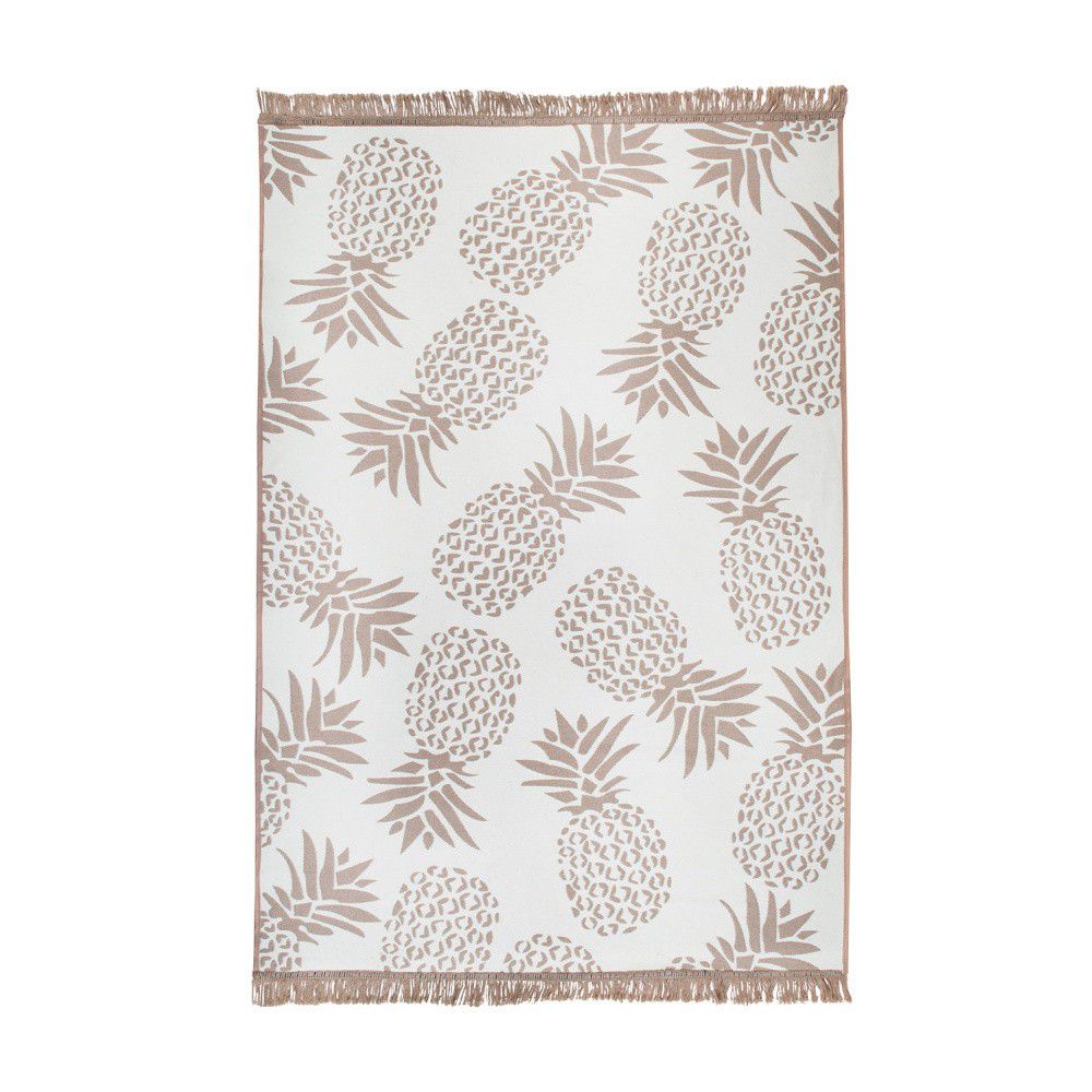 Béžovo-bílý oboustranný koberec Pineapple, 80 x 150 cm - Bonami.cz