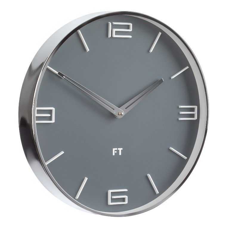 Designové nástěnné hodiny Future Time FT3010GY Flat grey 30cm - FORLIVING
