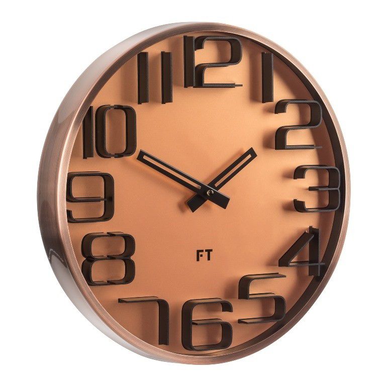 Designové nástěnné hodiny Future Time FT7010CO Numbers copper 30cm - FORLIVING