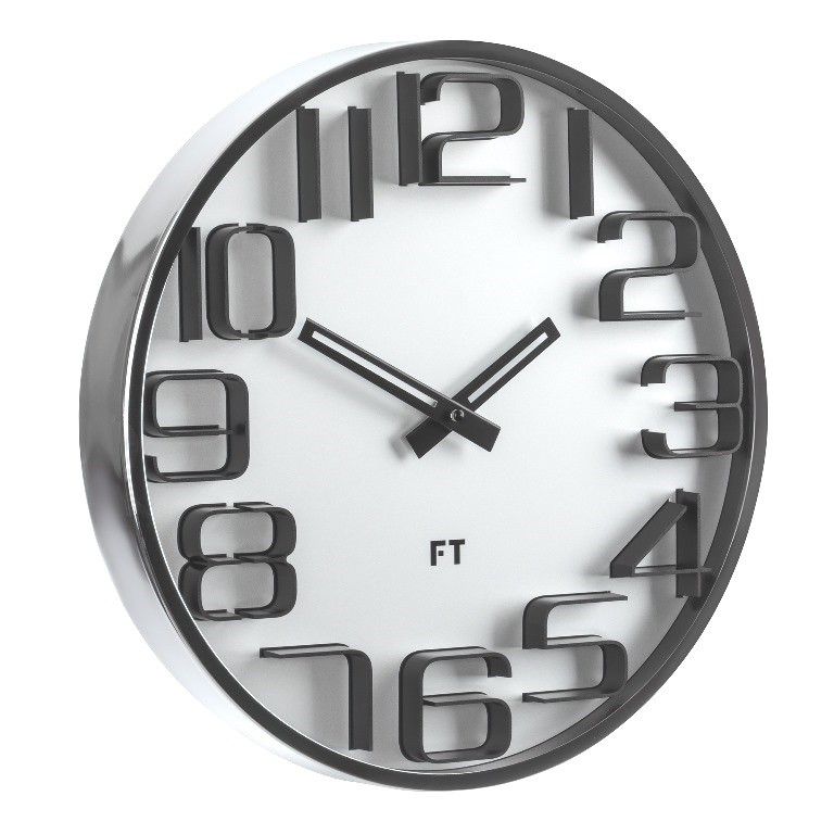 Designové nástěnné hodiny Future Time FT7010SI Numbers silver 30cm - alza.cz