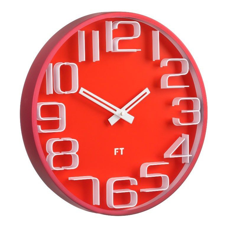 Designové nástěnné hodiny Future Time FT8010RD Numbers 30cm - FORLIVING