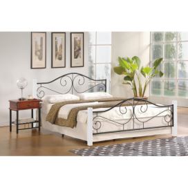 HALMAR Kovová postel Violetta 160x200 dvoulůžko bílá/černá