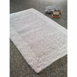 Bílá bavlněná předložka do koupelny Confetti Natura Heavy, 70 x 120 cm