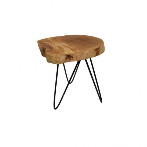 Odkládací stolek s deskou z dubového dřeva HSM collection Roxy, výška 52 cm - Bonami.cz