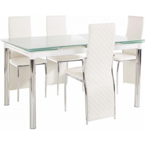 Set jídelního stolu a 4 bílých jídelních židlí Støraa Pippa William Puro White - Bonami.cz