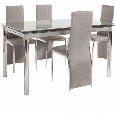 Set jídelního stolu a 4 šedých jídelních židlí Støraa Pippa William Grey - Bonami.cz