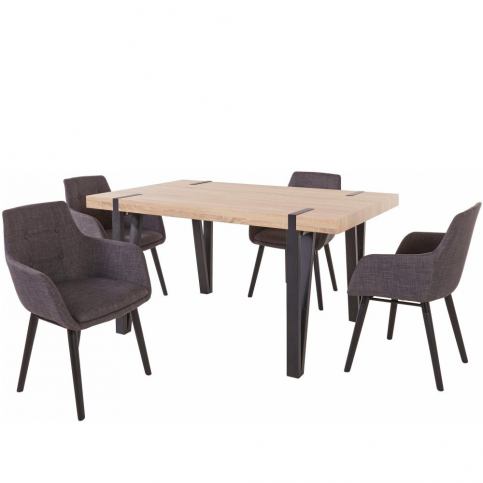 Set jídelního stolu a 4 tmavě šedých jídelních židlí Støraa Shelia Buckley - Bonami.cz