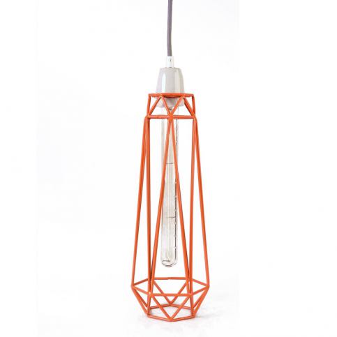 Světlo s oranžovým stínítkem a šedým kabelem Filament Style Diamond #2 - Bonami.cz