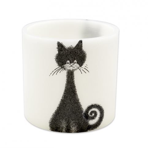 voskový svícen | Černobílá kočka - stojící - JCandles