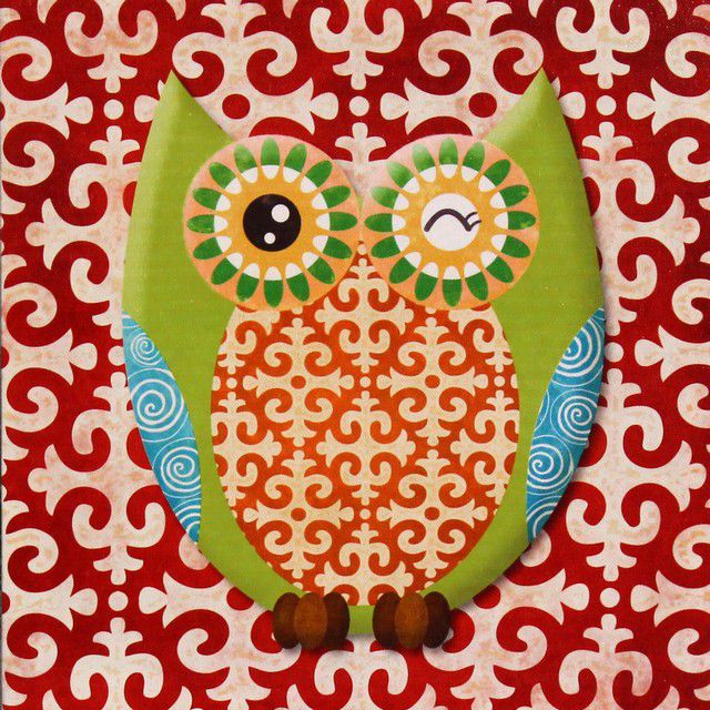 Falc Obraz na plátně - Colorful owl 2, 28x28 cm - GLIX DECO s.r.o.