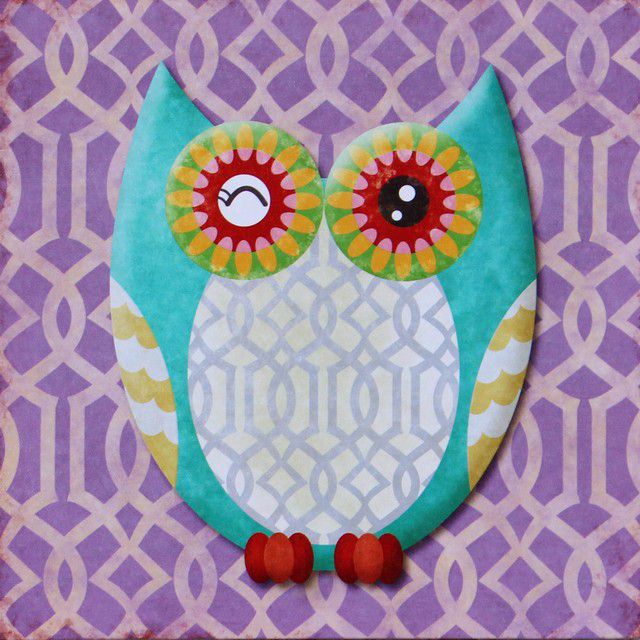 Falc Obraz na plátně - Colorful owl 3, 28x28 cm - GLIX DECO s.r.o.