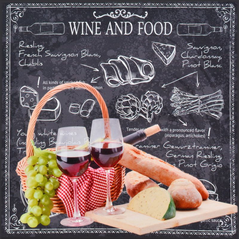 Falc Obraz na plátně - Víno a jídlo I., 40x40 cm - GLIX DECO s.r.o.