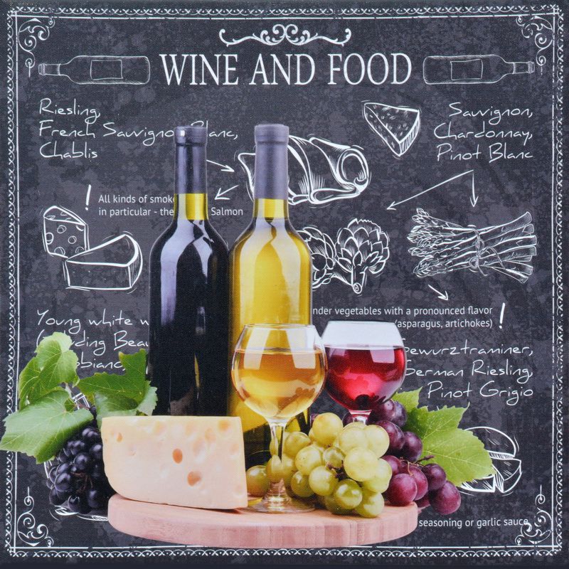 Falc Obraz na plátně - Víno a jídlo II., 40x40 cm - GLIX DECO s.r.o.