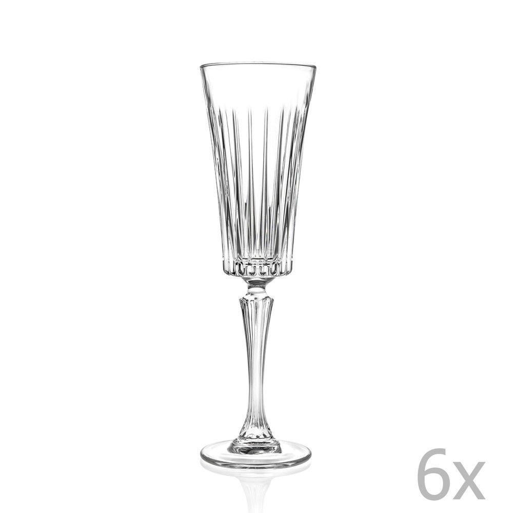 Sada 6 křišťálových sklenic na sekt RCR Cristalleria Italiana Edvige, 210 ml - Bonami.cz