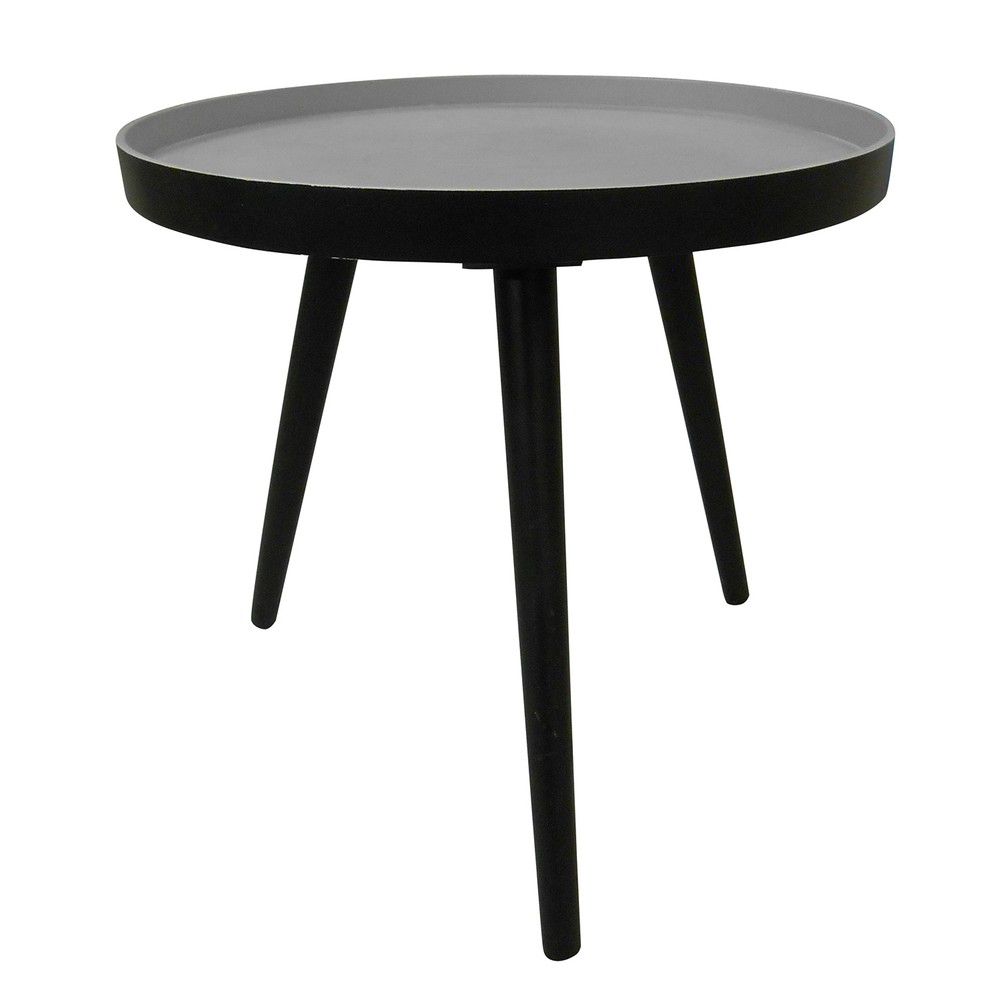 Černý odkládací stolek WOOOD Sasha, ø 41 cm - Bonami.cz