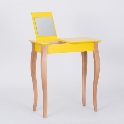 Žlutý toaletní stolek se zrcadlem Ragaba Dressing Table, délka 65 cm - Favi.cz