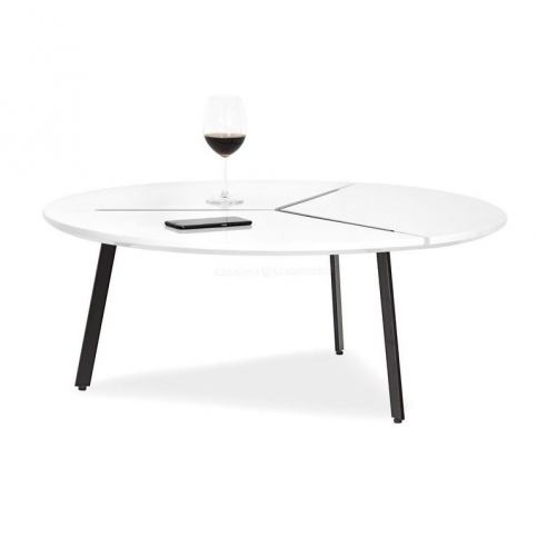 design4life Konferenční stolek FIRDO bílý lesk - Design4life