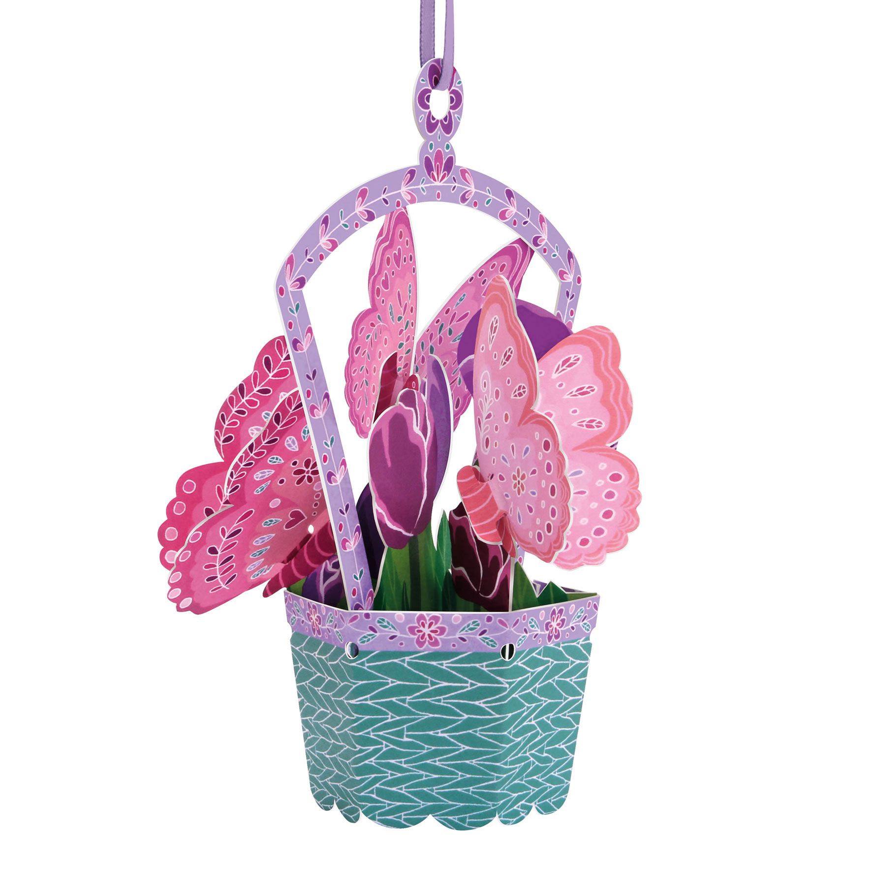 Santoro papírová závěsná dekorace Butterfly Basket Tulips - Different.cz