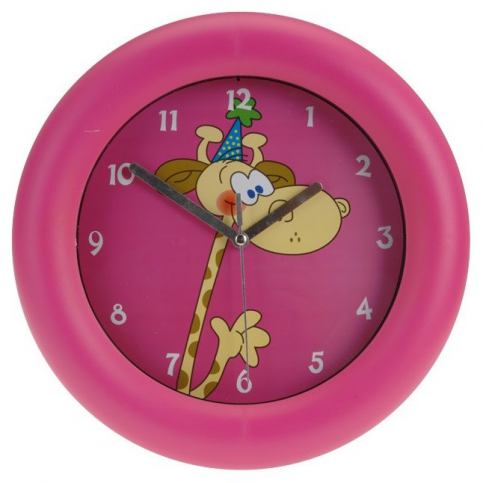 Nástěnné hodiny Giraffe růžová, 26 cm  - 4home.cz