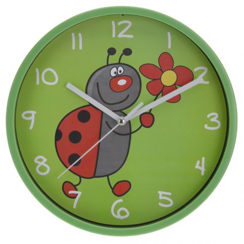 Nástěnné hodiny Ladybird zelená, 23 cm  - 4home.cz