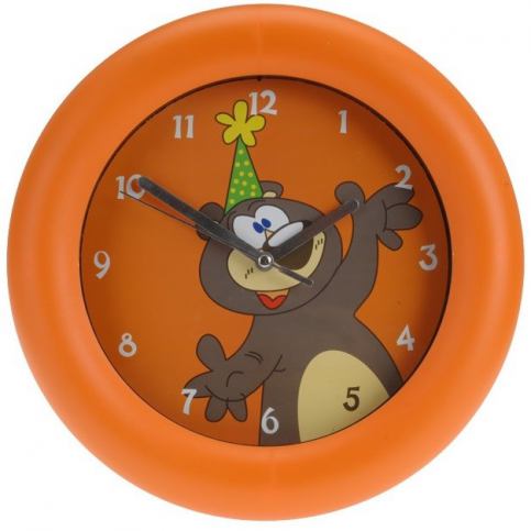 Nástěnné hodiny Teddy bear oranžová, 26 cm  - 4home.cz