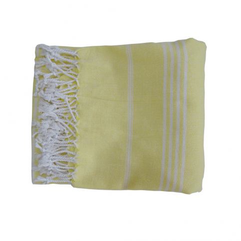 Žlutá ručně tkaná osuška z prémiové bavlny Homemania Sultan Hammam, 100 x 180 cm - Bonami.cz
