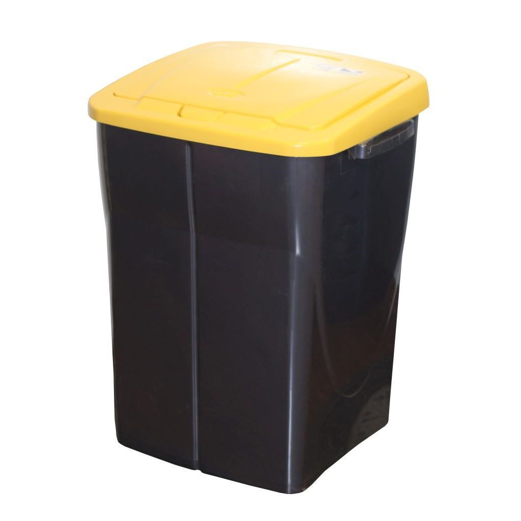 Koš na tříděný odpad žluté víko; 51 x 36 x 36,5 cm; 45 l; plast - 4home.cz