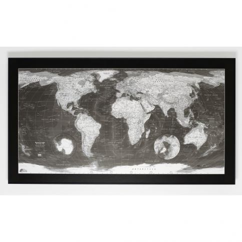 Mapa světa The Future Mapping Company Monochrome World Map, 130 x 72 cm - Bonami.cz