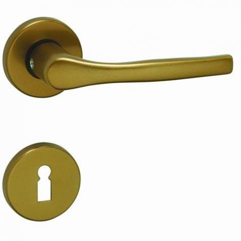 Dveřní kování MP Luxor-R (F4) - BB klika-klika otvor pro obyčejný klíč/F4/MP4 (hliník bronz) - Favi.cz