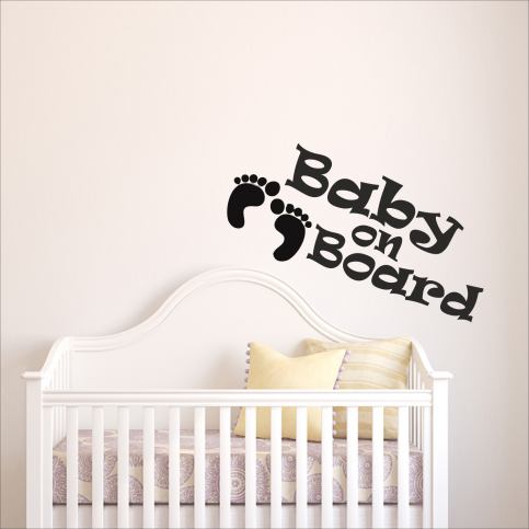 Samolepka na zeď - Baby on board nápis (60x25 cm) - PopyDesign - Popydesign