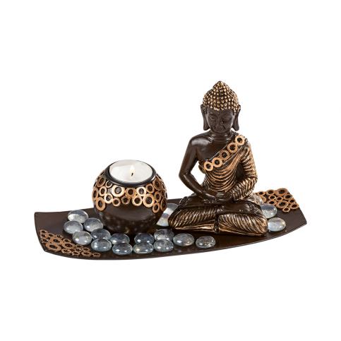 Buddha se svícnem a kamínky - Velký Košík