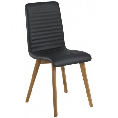 Jídelní židle Areta, kůže, černá SCHDN0000076523 SCANDI - Designovynabytek.cz