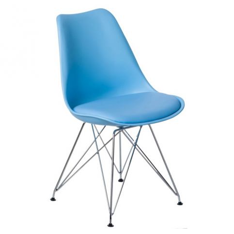 Židle DSR s čalouněným sedákem, Sky Blue 113255 CULTY - Beliani.cz