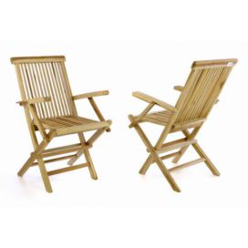 DIVERO Sada 2 kusů Zahradní židle skládací - týkové dřevo