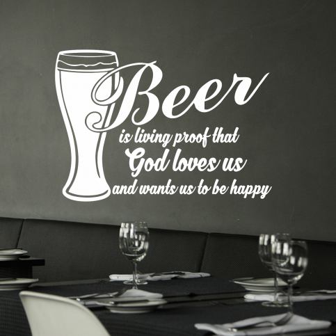 Samolepka na zeď - Beer nápis (60x42 cm) - PopyDesign - Popydesign