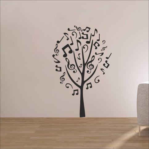 Samolepka na zeď - Hudební strom (39x60 cm) - PopyDesign - Popydesign
