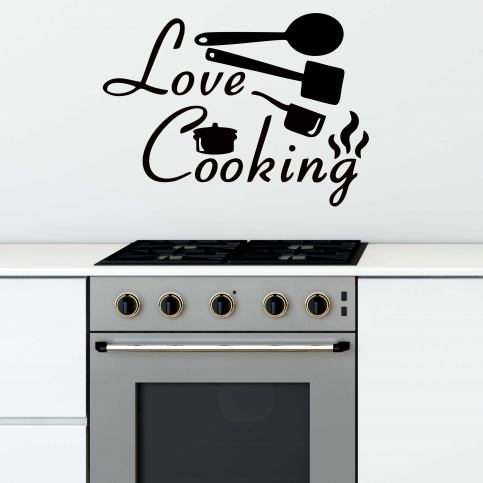 Samolepka na zeď - Love cooking nápis (60x43 cm) - PopyDesign - Popydesign